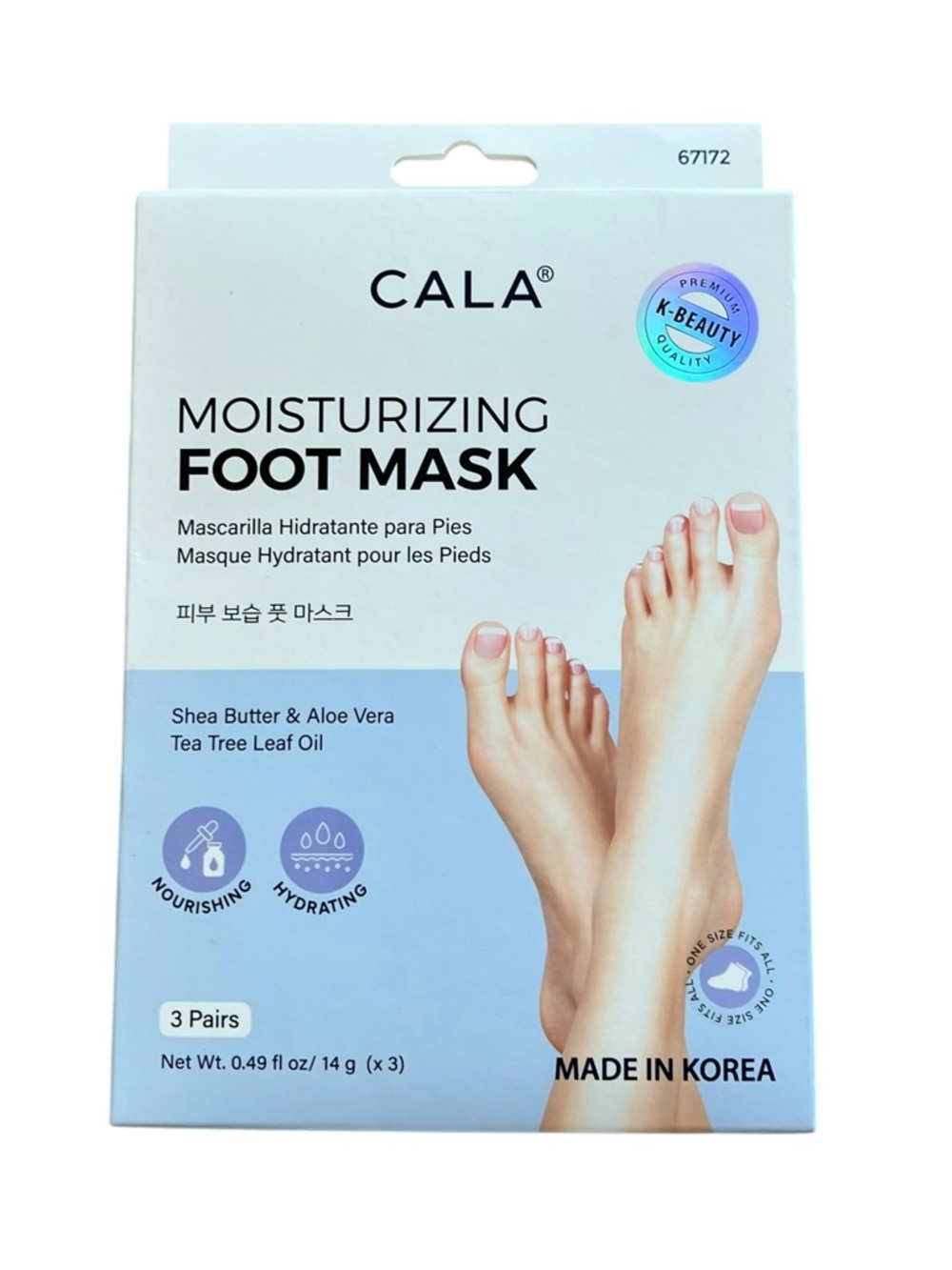 Cala Shea Butter Aloe Vera Tea Tree Oil 3 Treatment Pack Moisturizing Foot Mask